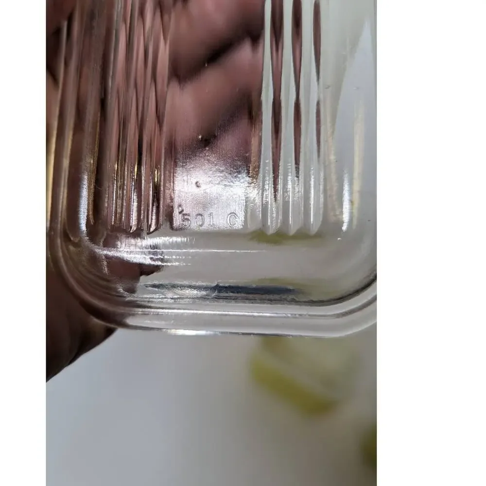 Set of 2 Vintage Pyrex yellow green fridgies 501 B 1 1/2 cup PYREX USA Made
